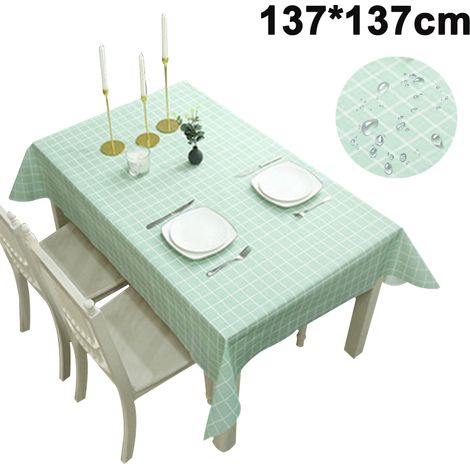 Tablecloth - Waterproof PVC Checkered Square Table Cover - For Indoor Outdoor Dining Parties Barbecue - 1 Piece (1/5)