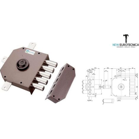 Serratura legno applicare 30640 mottura entrata 60 mm (destra/sinistra) verso sinistra