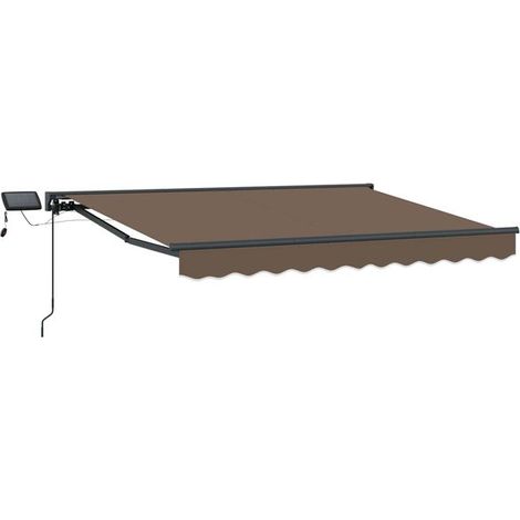 Cadre de store à persiennes manuel avec éclairage LED, gris-brun, 3,5 x 2 mètres (1/5)