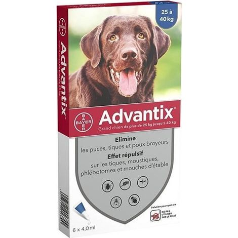 ADVANTIX 6 pipette antiparassitarie - Per cani di grossa taglia oltre i 25 kg