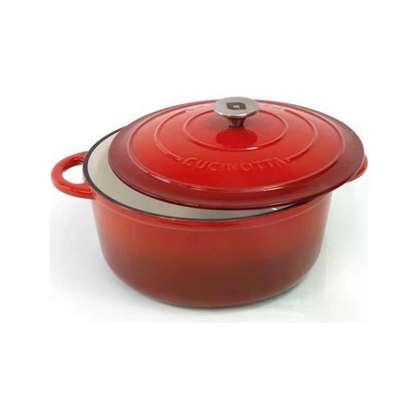 Nordica Cocotte en Fonte Cucinotta avec Couvercle Ø 28 cm - Rouge