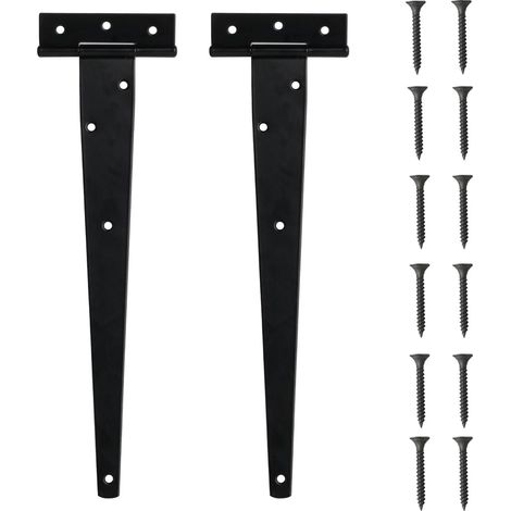 Charnière En T - 300 mm - Acier Inoxydable - Pour Porte En Bois Extérieure - Lot De 2