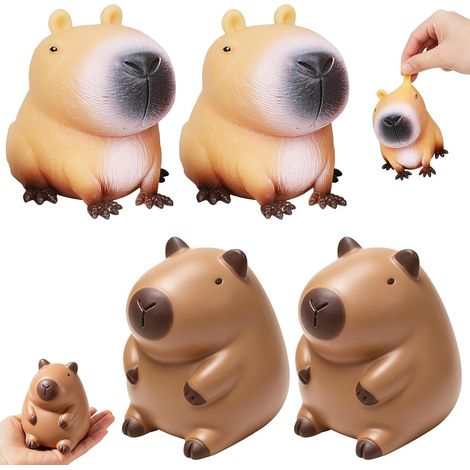 Jouet anti-stress Capybara Squishy, balle anti-stress, balle de stress, enfants, balles à presser pour adultes, TDAH, anxiété, soulagement de l'anxiété OCD et apaisement, paquet de 4