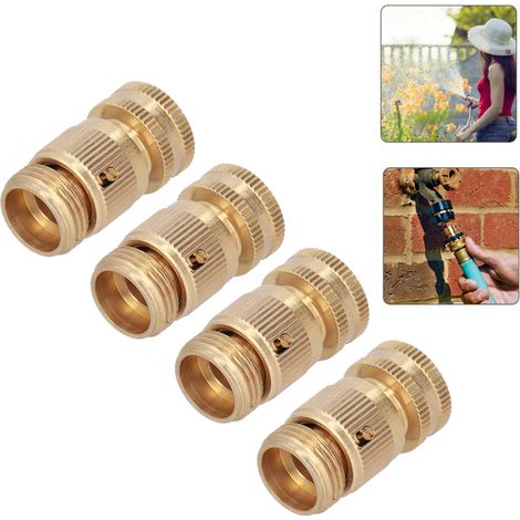 Raccord fileté mâle double en laiton, raccord droit en laiton G3/4"-14, raccord rapide américain G3/4"-14, raccords filetés pour tuyau d'eau en laiton massif G3/4"-14 (1/5)