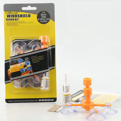 Kit de restauration de fissures de vitres de voiture, réparation rapide du pare-brise, élimine le liquide pour les fissures des puces (1/5)