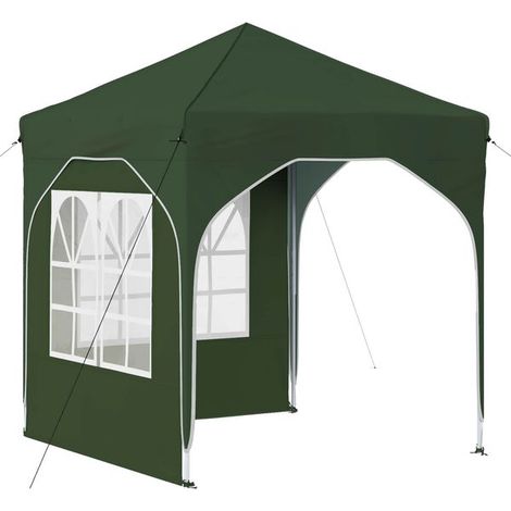 Tente de réception portable 192 x 192 x 245 cm, verte (1/2)