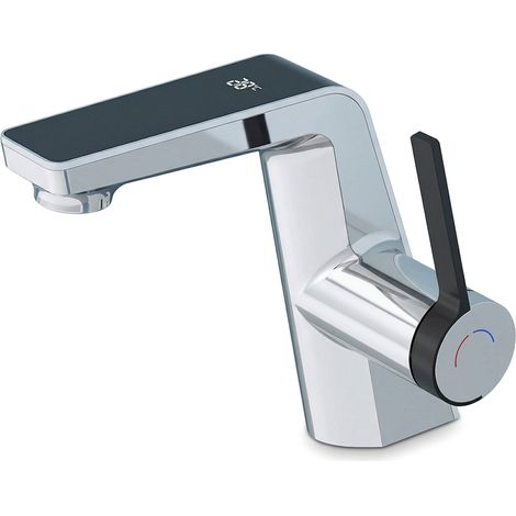 Robinet de salle de bain LED digital pour lavabo monocommande style technologique Chrome (1/5)