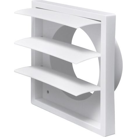 Grille de ventilation carrée - avec clapet anti-retour - pour sortie de ventilateur d'extraction - pour conduit de 150 mm (1/4)