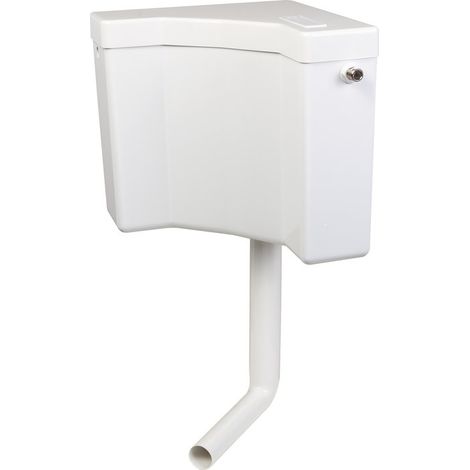 Regiplast – Réservoir de chasse d'eau d'angle 400 – Isolé anti-condensation – Alimentation latérale réversible – Robinet flotteur silencieux 3/8'' (1/9)