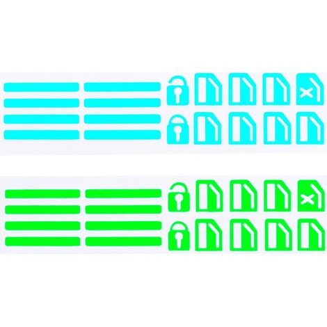 Lot de 2 autocollants lumineux bleus + verts pour intérieur de voiture, fenêtre, porte, interrupteur, accessoires adaptés à la plupart des modèles de voiture (1/5)