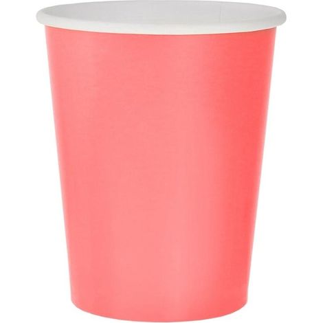 Vasos de papel rosa de 250 ml, 14 unidades