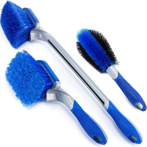Paquet de 3 brosses de nettoyage pour camping-car, moto, brosse de nettoyage, épurateur de jante, brosse de roue de voiture, Kit de gadgets de nettoyage, ensemble de voiture (1/5)