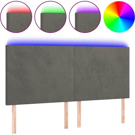Maison Exclusive - Cabecero con luces LED terciopelo gris oscuro (1/5)
