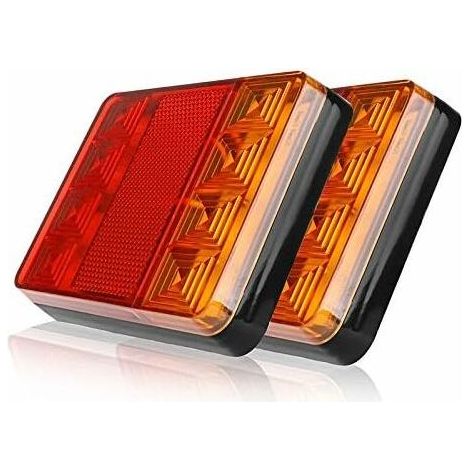 Lot de 2 feux arrière de remorque, 8 LED pour voiture, camion, feux arrière, feux d'avertissement étanches, feux arrière pour remorque, camion, bateau, DC 24 V (1/4)