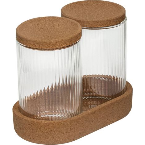 Juego de 2 organizadores de vasos con soporte de corcho - 5five (1/5)
