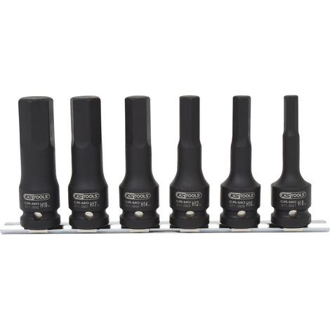 KS Tools 515.1104 1/2'' Kraft-Bit-Stecknuss-Satz, lang, 6-tlg. (1/2)