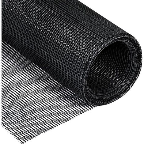 Moustiquaire de fenêtre Ulisem, 122 cm x 252 cm, à découper, protection contre les insectes et les moustiques - Noir