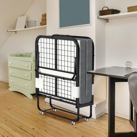 SWANEW Letto per ospiti 80x190cm con materasso, su ruote, pieghevole, letto pieghevole fino a 120 kg, portatile (1/5)