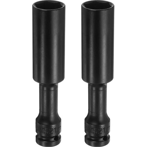 2pcs Douille Chocs Mince Profonde 21mm Métrique 6 Points Noir (1/5)