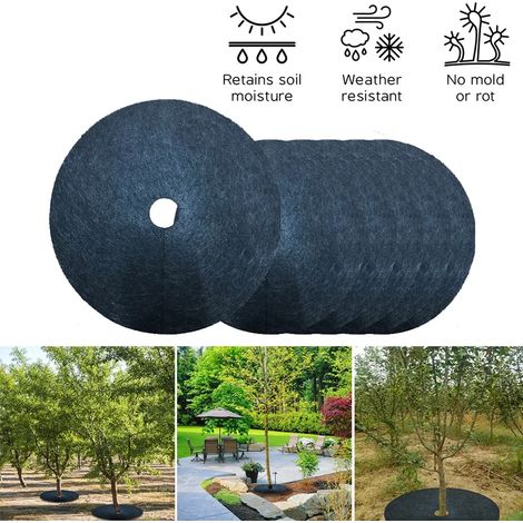 6 pezzi di tappetino protettivo per alberi, tessuto ecologico, anello rotondo per giardini interni ed esterni (1/3)