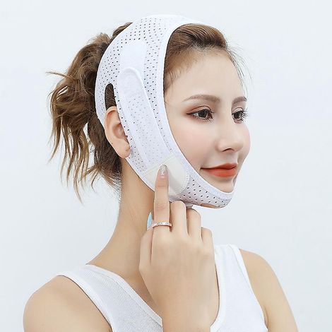 sangle Amincissante Pour Le Visage (blanc), Double Rducteur De Menton, Sangle Amincissante Pour Le Visage, Sangle Amincissante Avance En Forme De (1/5)