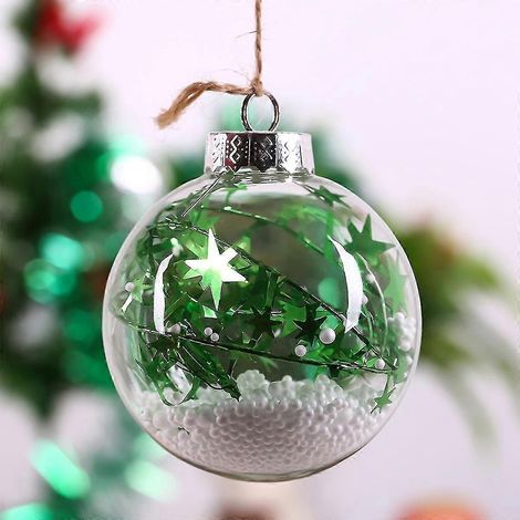 Boule transparente de 8 cm pour décorations de Noël et cadeaux de mariage (1/3)