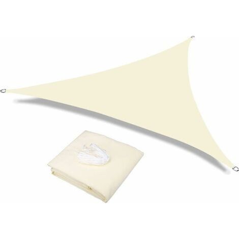 Waterproof Awning, Outdoor Patio Shade Sail, Evening Sun Protection, 4x4x4m Triangular Awning, 98% UV Blocking with Free Rope, Off-White (1/5)