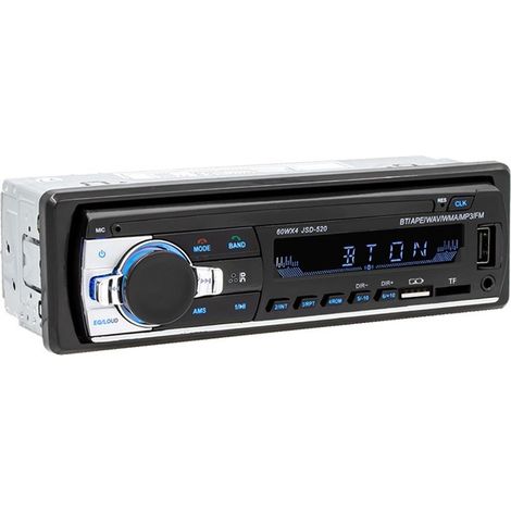 Autoradio avec kit Mains Libres Bluetooth, Lecteur USB/TF/MP3, Radio FM avec Télécommande au Volant,Fonction de Chargement Rapide,Adaptateur d'antenne,Radio Universelle 1 DIN 60 W4 (1/5)