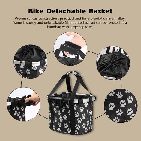 Panier amovible pour vélo, sac avant pour animaux de compagnie, toile, cadre en alliage d'aluminium (1/5)