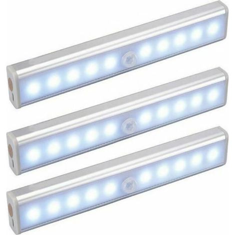 Pack 10 LED Lights Wireless USB Rechargeable Magnetic Motion Sensor Portable Closet Light Portable Emergency Light Kids Night Light Auxiliary Light