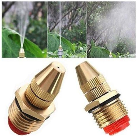 2 Pièces 1/2 \"(DN15) Buse de Brumisation en Laiton, Gicleurs de réglables Jardin Raccord de Tuyau Connecteur d'Eau pour le Jardinage et l'Agriculture (1/5)