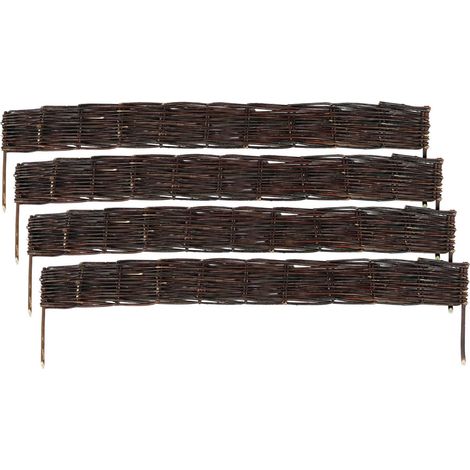 Flower Bed Edging, Willow Wicker Border With Pegs (1/5)
