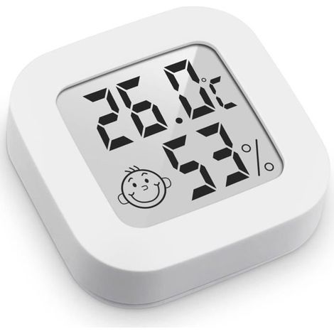 Ecleanfy - Mini Thermomètre Hygromètre Digital Haute Précision - Moniteur Température et Humidité - Indicateur Niveau Confort - Intérieur (1/5)