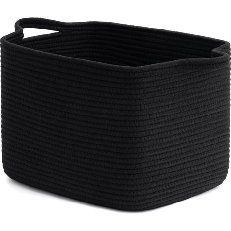 Panier de Rangement Tress Noir Panier Cadeau Chambre d'enfants Panier à Jouets Panier à Corde Organisateur Étagère de Rangement Organisateur Multifonctionnel