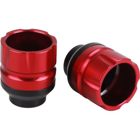 Protège-carters universel pour moto, coulisseau de chute en alliage d'aluminium CNC, antidérapant, anti-corrosion, rouge, style sportif, protection de cadre avant. (1/5)