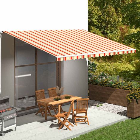 vidaXL Tela de repuesto para toldo amarillo y naranja 500x350 cm poliéster (1/5)