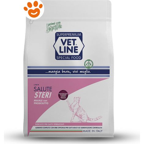 Vet Line Cat Salute Steri Maiale con Prosicutto - Sacco 3 Kg -
