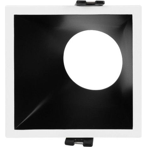 Aro Downlight Cuadrado Asimétrico - Bajo UGR - Corte 85 X 85mm - Blanco Neutro - Blanco - Negro