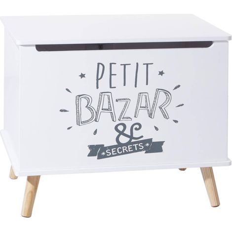 Cassapanca bianca per bambini in legno bianco 58x38cm - Atmosphera créateur d'intérieur