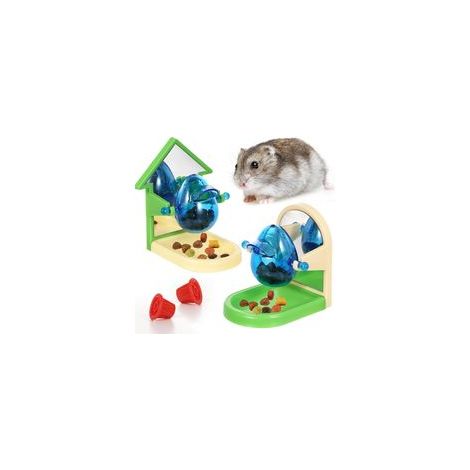 Paquete de 2 juguetes de enriquecimiento para ratas: juegos interactivos de búsqueda de alimento y rompecabezas, comedero lento dispensador de golosinas para ratas, hámsteres, chinchillas y erizos.