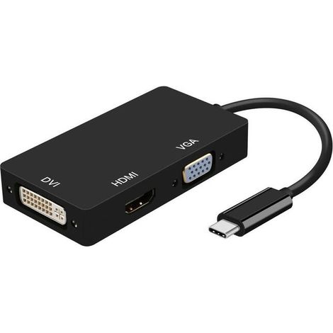 Adaptador USB 3.0 Tipo-C Aisens A109-0343/ USB Tipo-C Macho - DVI Hembra/ VGA Hembra / HDMI Hembra (1/2)