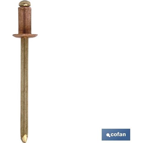 Confezione da 1000 rivetti rame-latone 4 x 10 mm per connessioni elettriche
