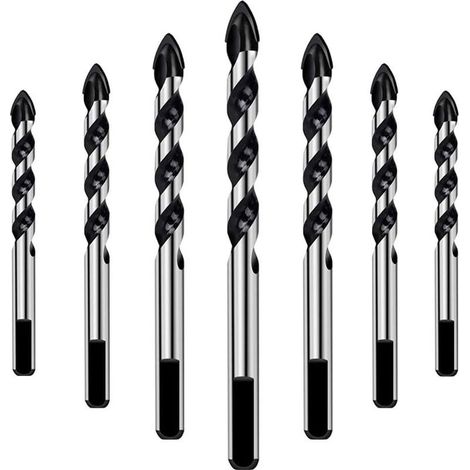 Piece Drill Bit Set for Tile, Glass, Concrete, Stone, Brick, Tile, Ceramic and Mirror (3mm, 4mm, 5mm, 6mm, 8mm, 10mm, 12mm) (1/5)