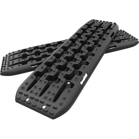 COSTWAY Tablas de Tracción Todoterreno, Alfombrillas de Tracción de 2 Piezas para Nieve, Extracción y Recuperación de Vehículos, para Llantas y Alfombrilla de Tracción (Negro, 107 x 31 x 7 cm) (1/5)