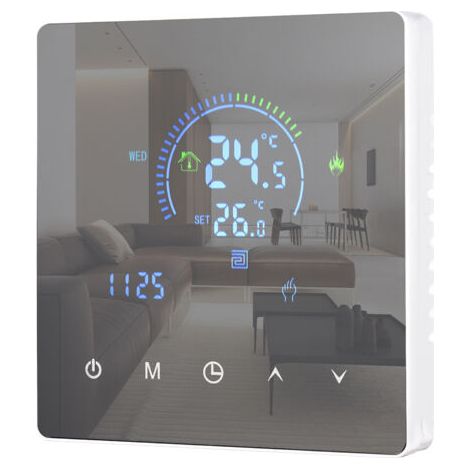 Thermostat Intelligent Intelligent, Thermostat de chauffage de l'eau, affichage LCD, bouton tactile Programmable pour la maison, le bureau, l'école, l'hôtel (1/5)