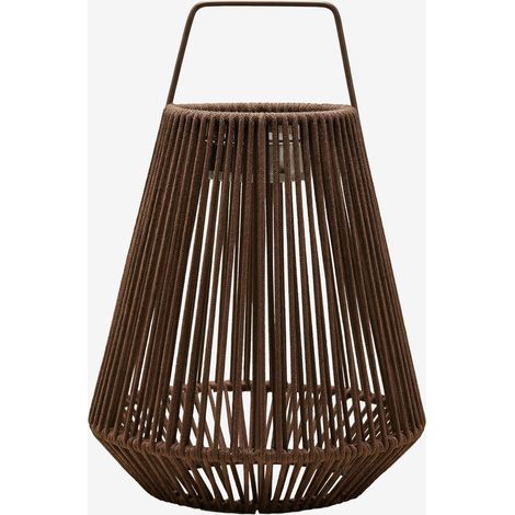 Lampada da tavolo solare LED wireless per esterni in ferro e corda intrecciata Liberian SKLUM (1/5)