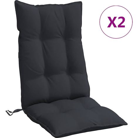 Maison Exclusive - Hochlehner-Auflagen 2 Stk. Schwarz Oxford-Gewe (1/5)