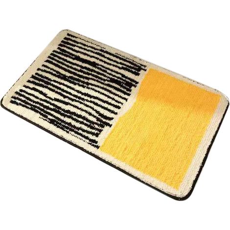 Tapis rectangulaire antidérapant épais confortable absorbant lavable pour entrée jaune 40x60 cm (1/5)