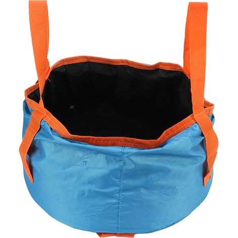 Seau pliable avec poignée - Bassin de lavage portable léger pour camping, randonnée, pêche - Bleu