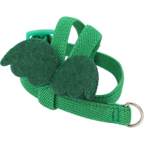 Harnais pour perroquet avec laisse élastique réglable, résistant aux morsures, ergonomique, corde de traction et jolies ailes, taille XS, vert (1/5)